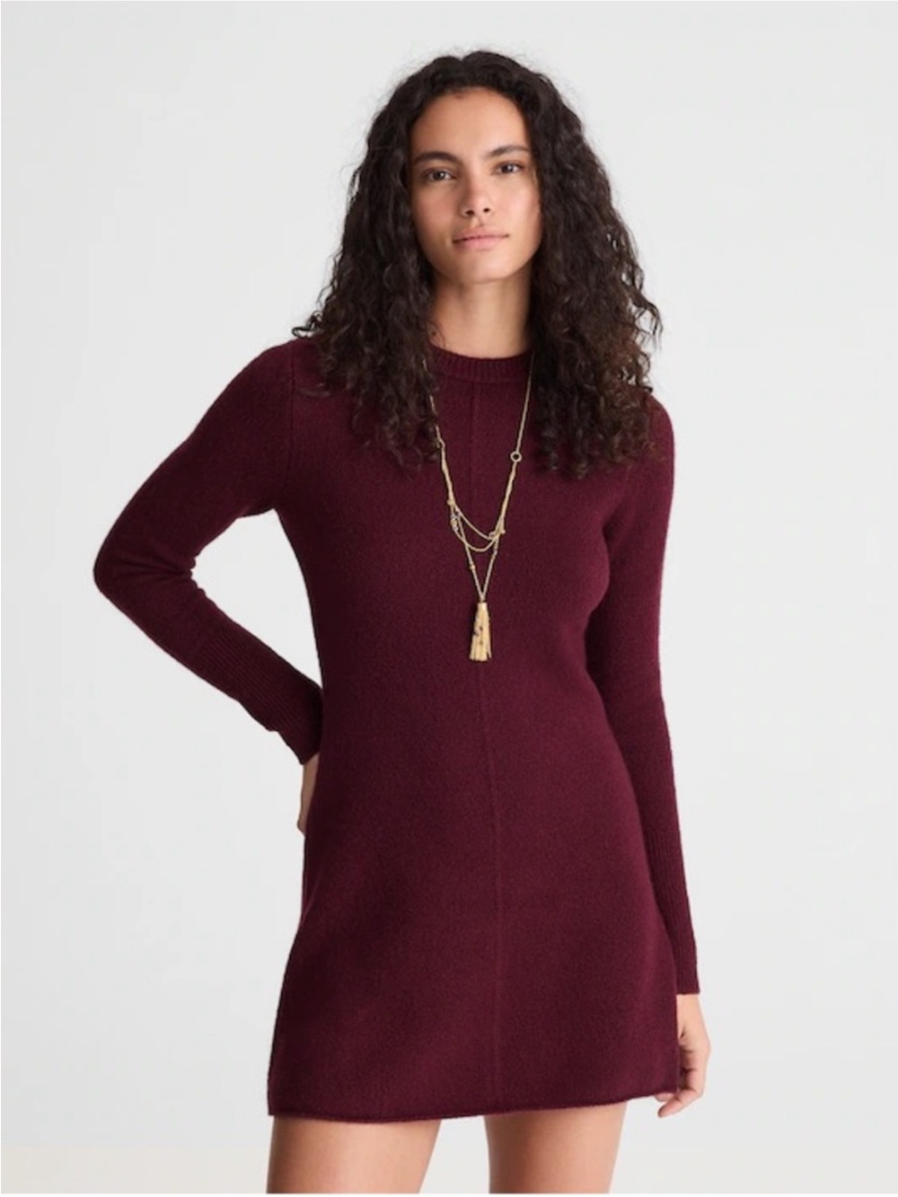 Madewell Wool Blend Sweater Mini Dress dark pomegranate color NY269 Size S
NWT